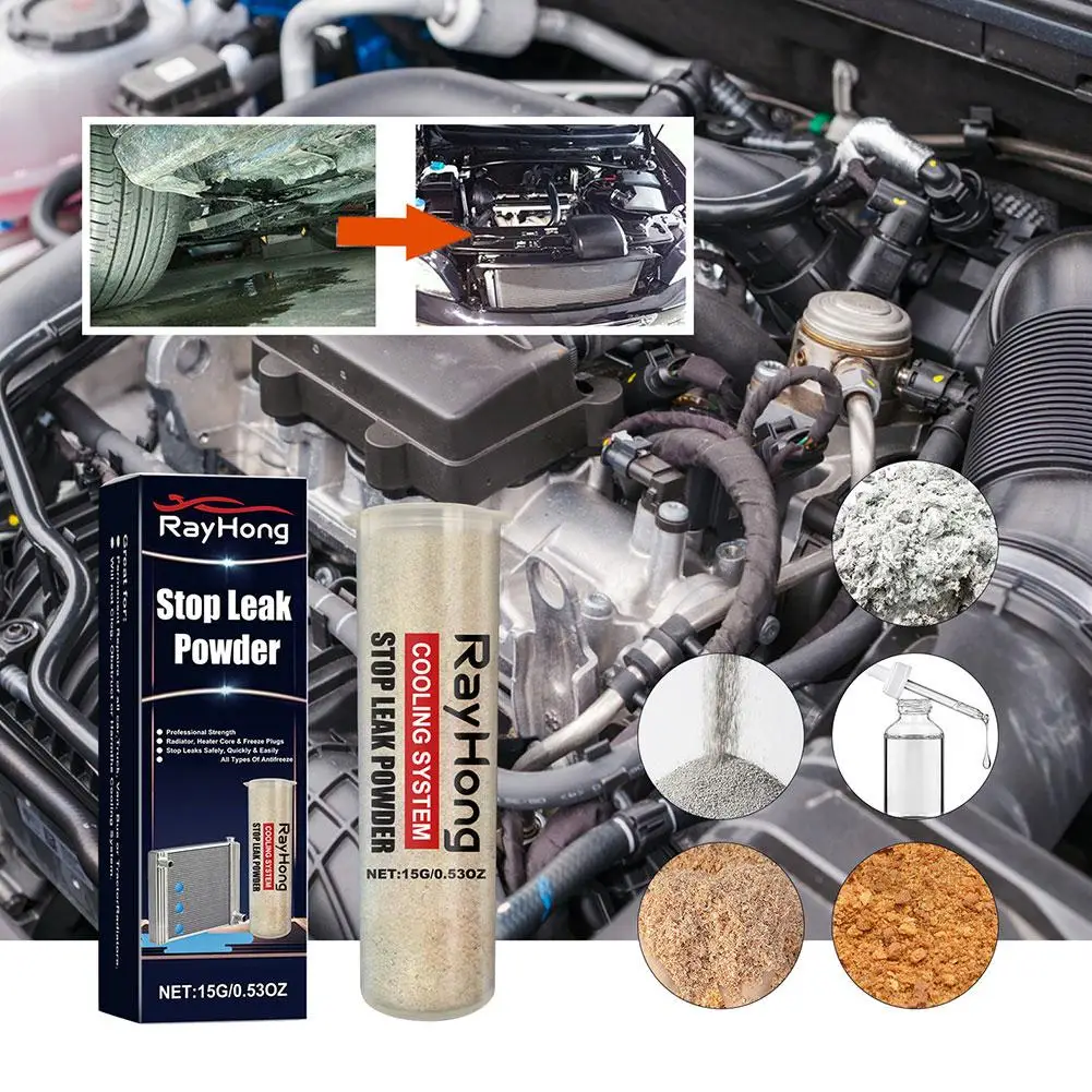 Auto Water Tank Leak Repair Cooling System Sealer Radiator Stop Leak Powder Car Adding Powder Lasting Leak Repair Tool