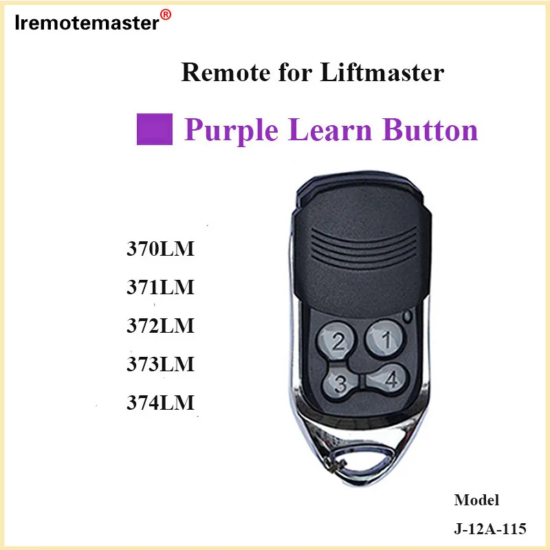 

For Liftmaster 371LM 372LM 315MHZ Garage Door Transmitter Gate Door Remote Control with Purple Learn Button Command