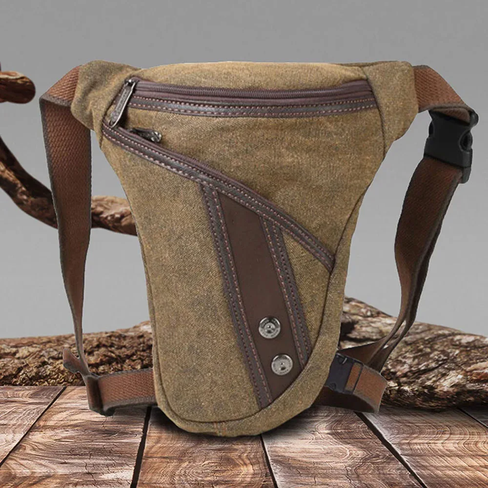 Men Drop Leg Bag Waist Fanny Pack Motorcycle Rider Tactical Military Messenger Cross Body Outdoor Sports Male Belt Hip Bum Bags