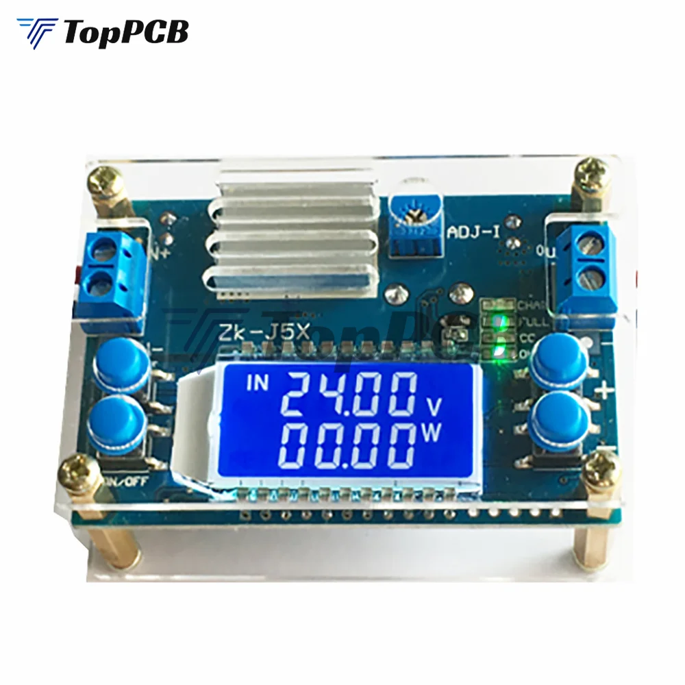 Imagem -02 - para 1.2-32v 5a 75w Step Down Buck Converter Módulo de Alimentação Regulador de Tensão Transformador com Caixa Dissipador cc cv dc 6.536v