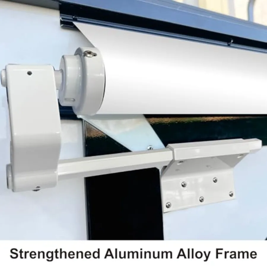 مجموعة المظلة المعيارية RV Slide Out لمقطورات السفر والمنزل المتنقلة ذات العجلات الخامسة - قماش أبيض مقاس 6'3 بوصة 5'7 بوصة - ظل خارجي متين #6