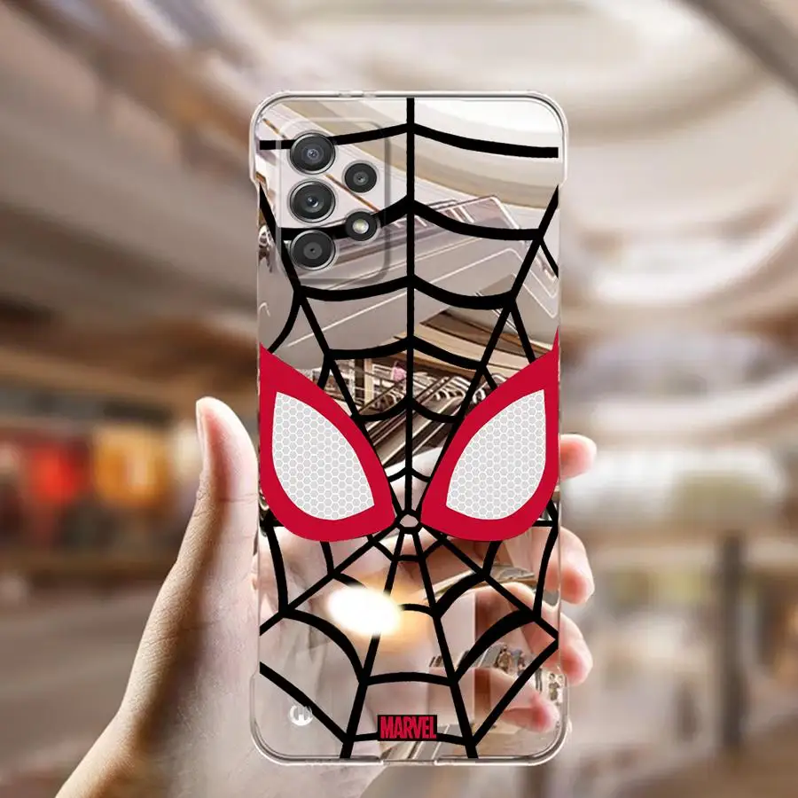 Anime Marvel Spiderman Phone Case for Samsung Galaxy A14 A13 A23 A34 A52 A53 A54 A5 A51 A15 A24 A335 4G 5G Transparent funda