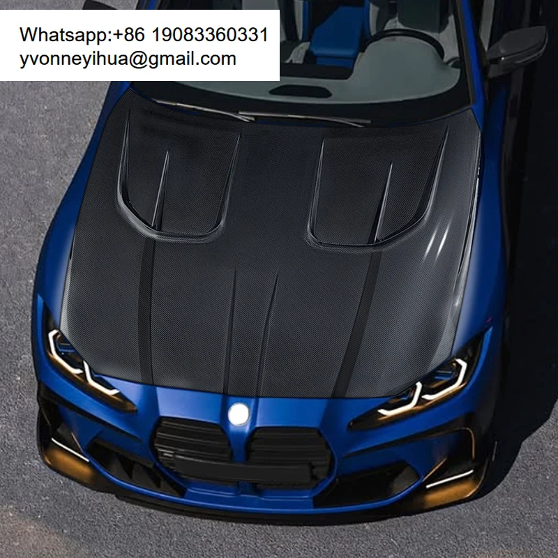 

Carbon Fiber Engine Hood For BMW G80 G81 M3 G82 G83 M4 Vorstein Style Double Sided Carbon Front Engine Bonnet Hood