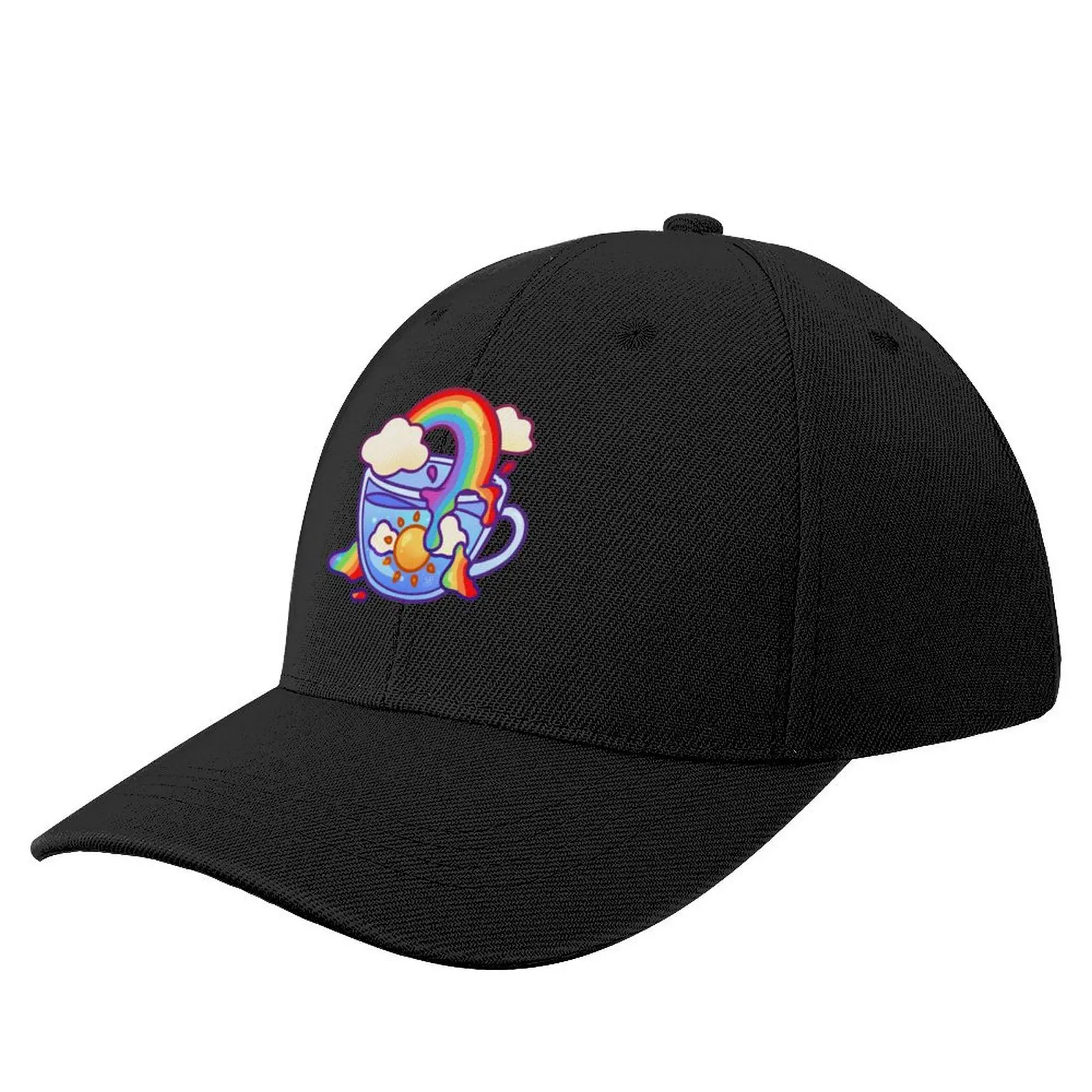 

Rainbow Sky Teacup Baseball Cap Hood Sunscreen Custom Cap Military Tactical Cap Men's Hats Women's