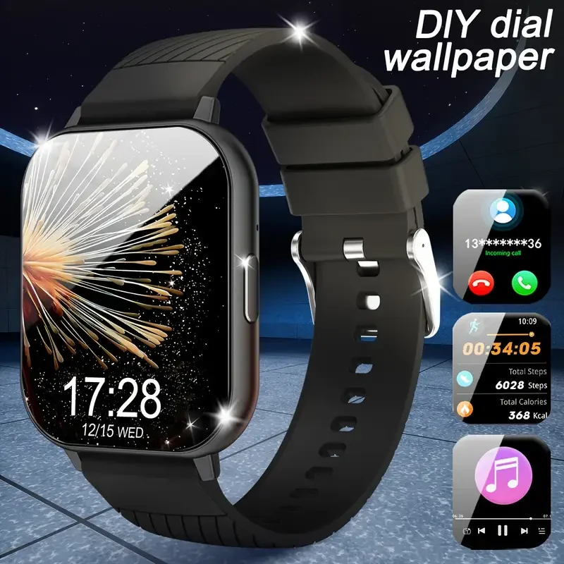 1.83" HD Display Smart Watch-Wireless Calls,Custom Wallpapers,Android/iOS Compatible.Fitness,Alerts,Music Control.StylishforAll