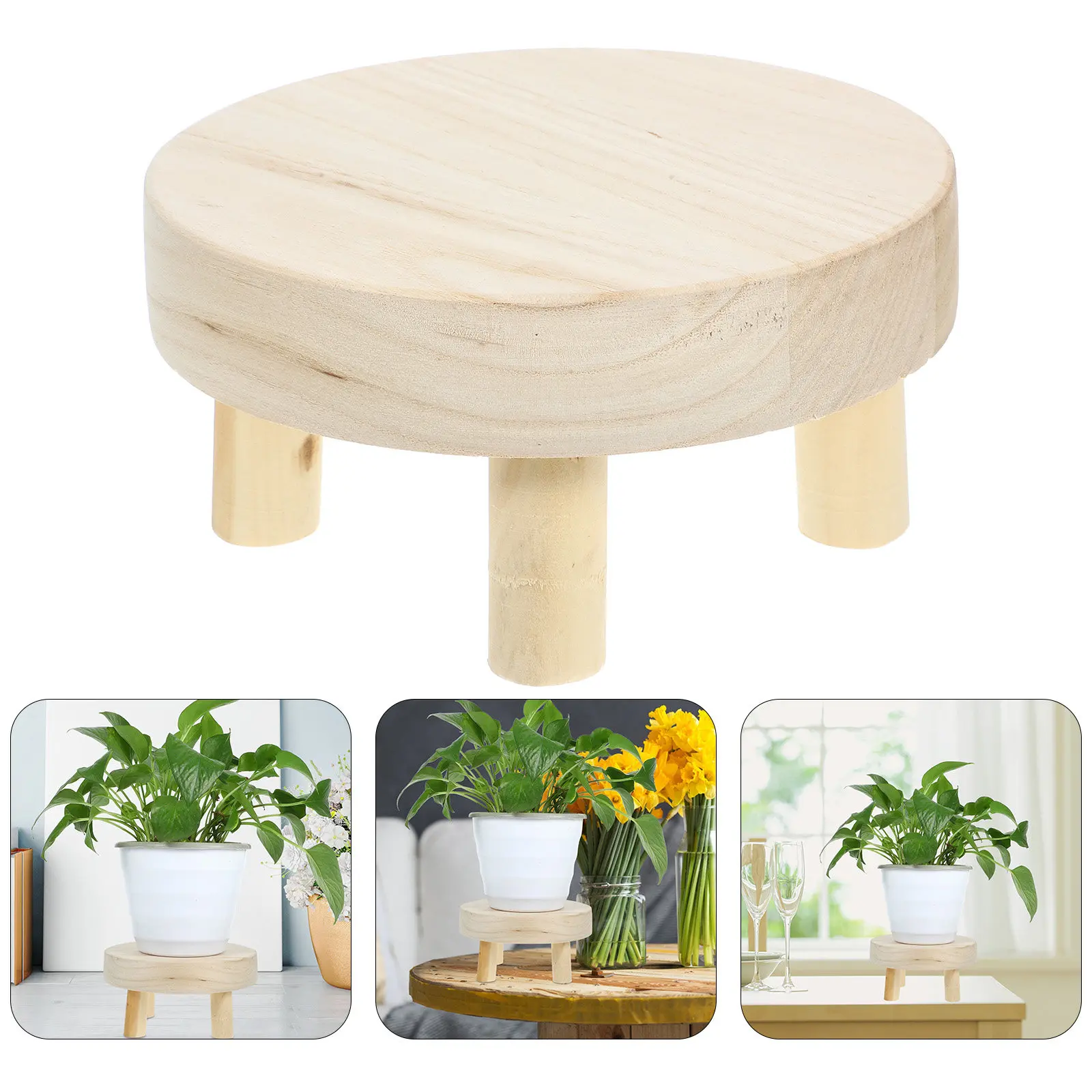 木製植物スタンド-プレミアム無垢材鉢植え植物ライザー-屋内ホームデコレーション用-多肉植物盆栽ディスプレイ-植木鉢ホルダー棚