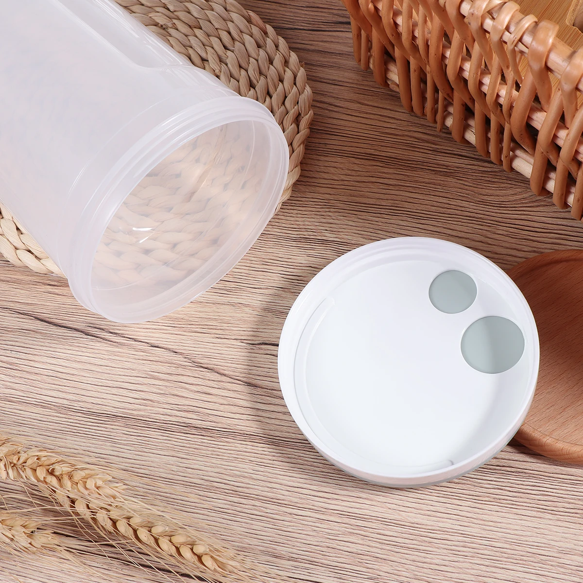 

Spaghetti Noodles Jar Food Storage Container Sky-blue Standing Holder Grains Beans Nuts Rice PP Safe