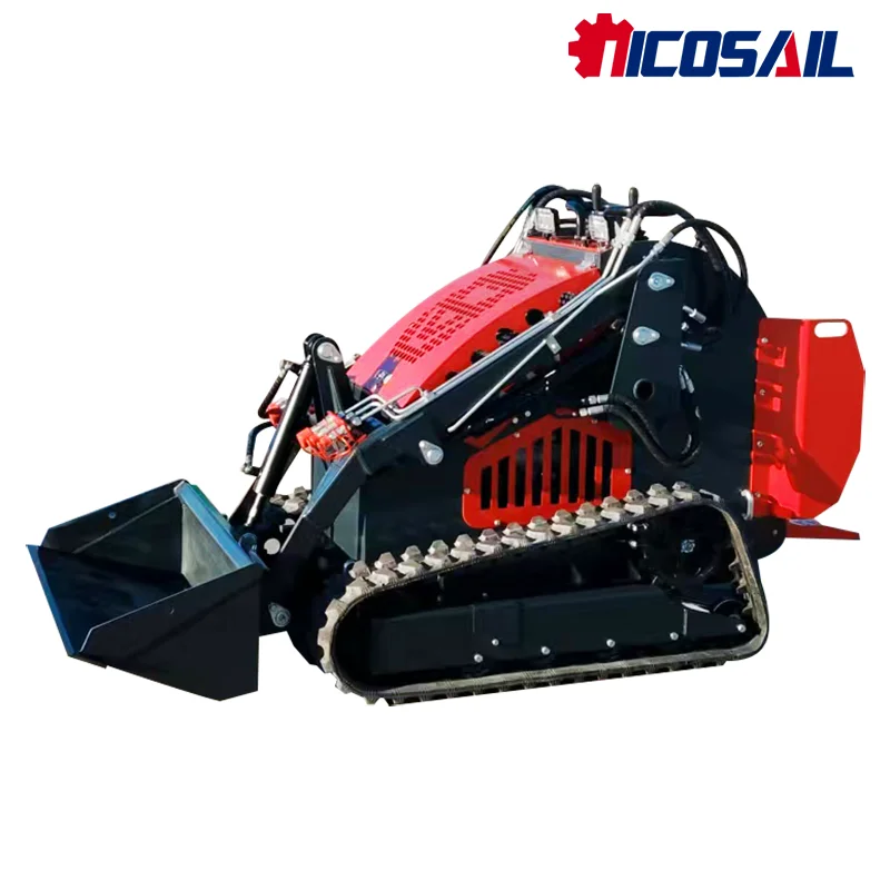 420E Mini Skid Steer Loader Compact Stand On Hydraulic Loader 23HP Quick Attach for Farm Construction