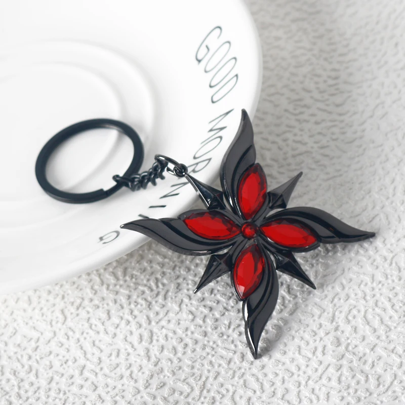 LLavero de juego figura de Anime Arlecchino Collar insignia colgante llaveros lindos llaveros con incrustaciones de diamantes de imitación The Knave accesorios de Cosplay