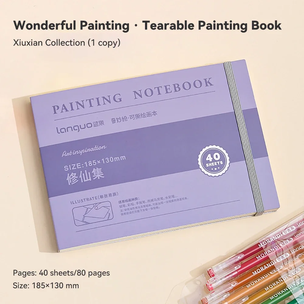 40 vel scheurbaar tekenboek schetsboek handboek 250gsm papier mini-boek voor aquarel acryl markeerstift gouache