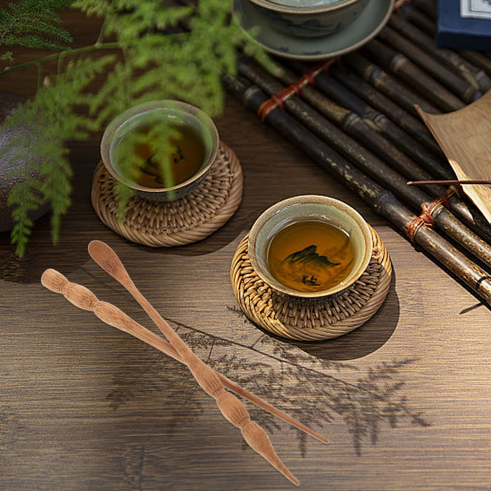 

1Set High-Quality Bamboo Tea Tool Kit Includes Scoop and Needle for Smooth Pouring Loose Leaf Measuring Home Use