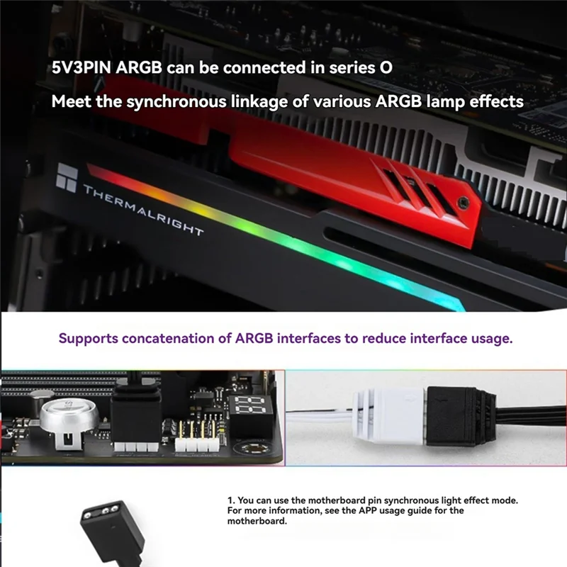 N33R-Thermalright TR-GCSF SYNC ARGB Plus Marco de soporte de tarjeta gráfica Estructura de soporte de metal Interfaz serie 5V 3PIN
