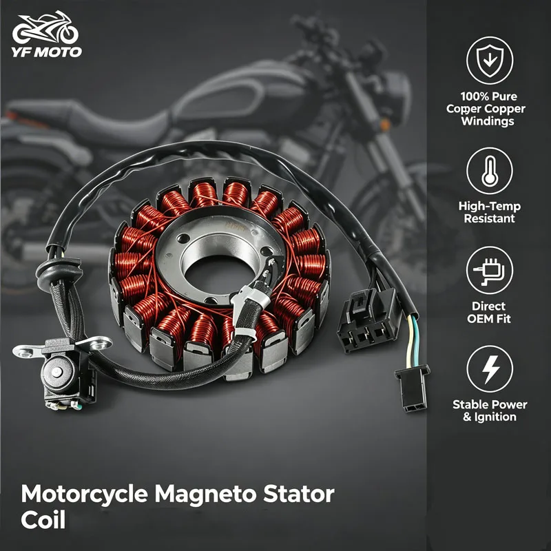 

Motorcycle Magneto Generator Stator Coil for Kawasaki EX250 Ninja 250 250R EX300 ER250 Z250 ER300 Z300 2013-2017 OEM 210030128