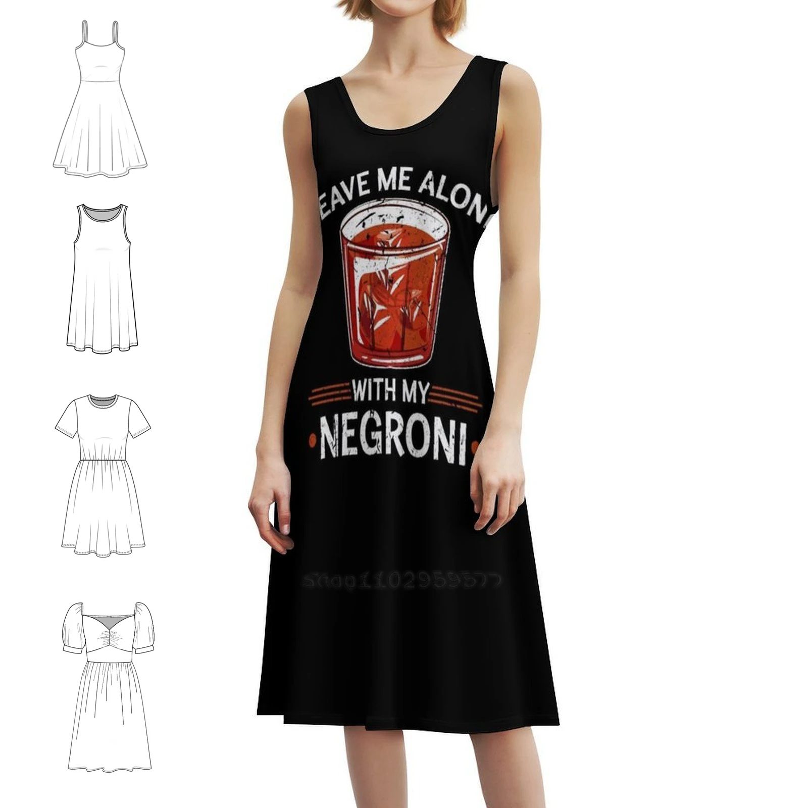 اتركني مع My Negroni فستان كاجوال على الطراز الكوري لشرب الكوكتيل للنساء فساتين بسيطة يومية للمكتب للسيدات Negroni #1