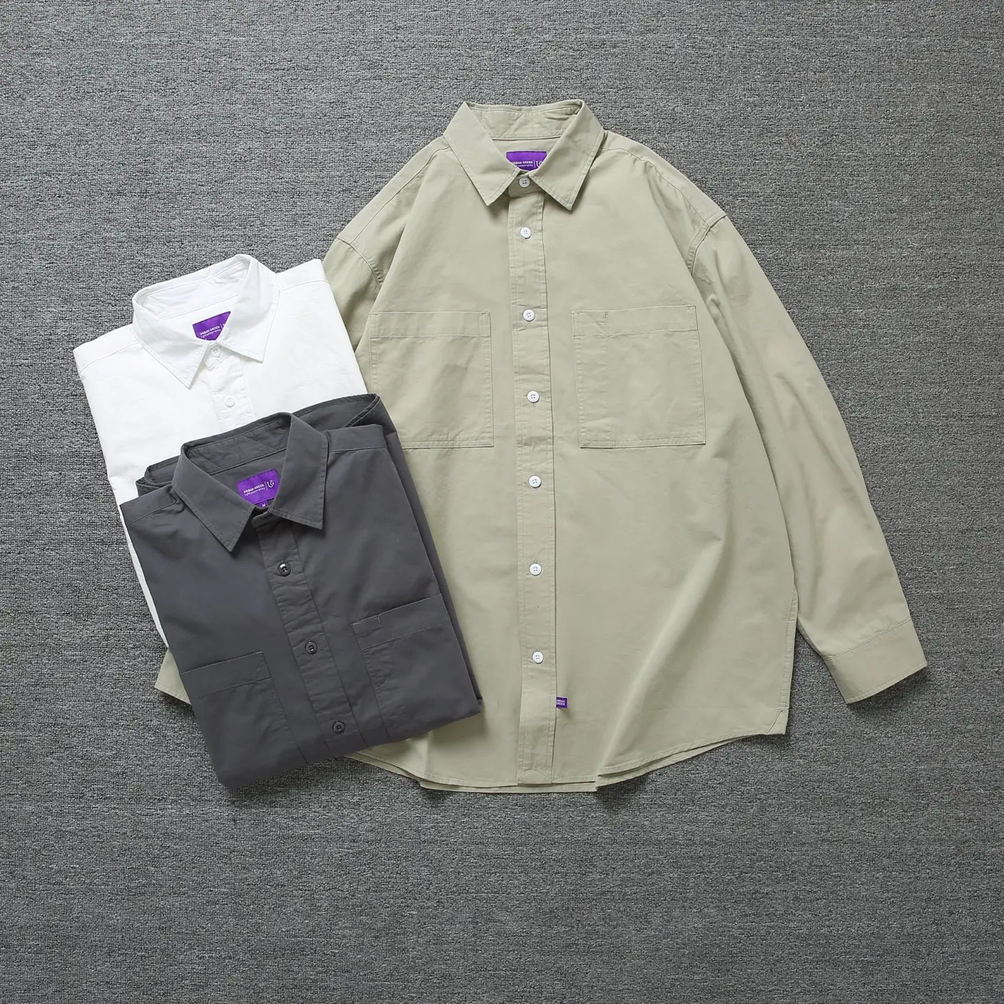

Japanese Sle Pure Color Simple Workwear Collar ket Pure Cotton Long Sve Loose oulder Wide Version Spring Autumn Top