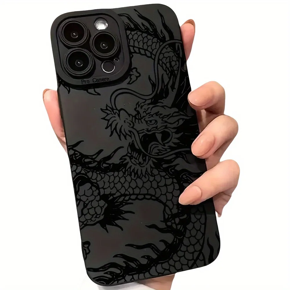 

Dragon pattern phone case for iPhone 17 16 15 14 13 12 11 Pro/ Max/Plus shock-proof rear cover anti-fingerprint