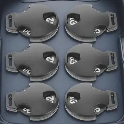 

6pcs Big Number Golf Club Head Covers Rotating Id Tags Durable Plastic Protection For Fairway Drivers Black Large Flexible