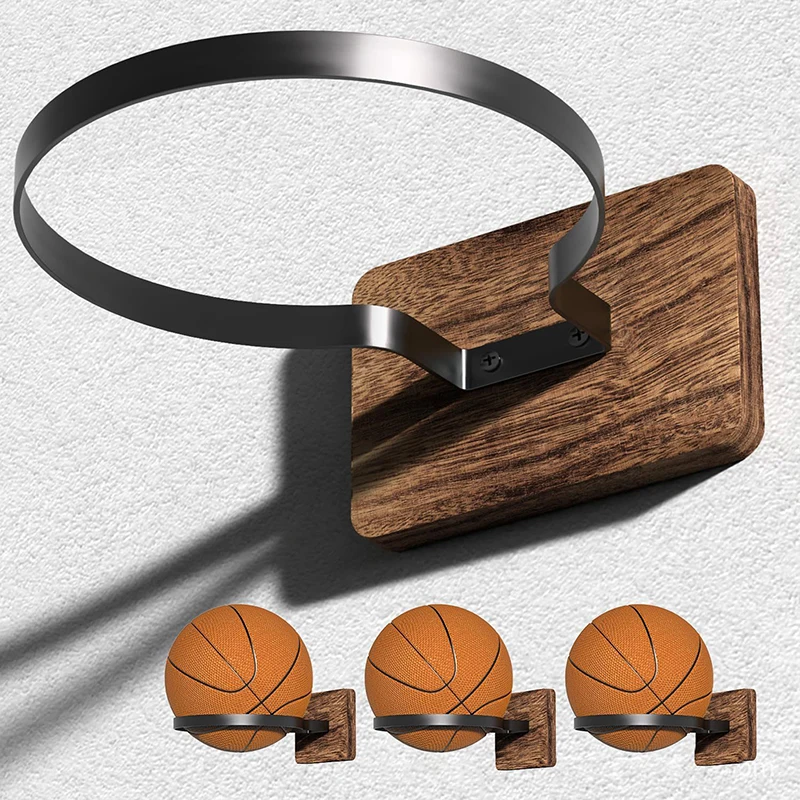 HOT! Basketball Wall Mount Ball Wall Holder Wood Metal Ball Display Stand Wall Rack Storage Rack Ball Soccer Wall Mount
