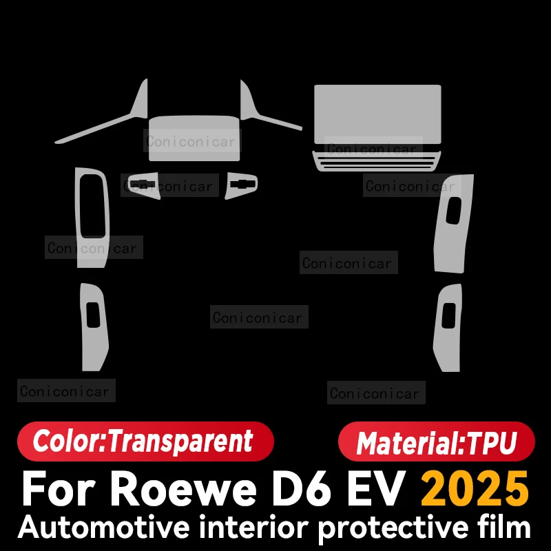 

For ROEWE D6 EV 2025 Car Panel Film Dashboard Protective Sticker Interior Anti-Scratch Film Accessories