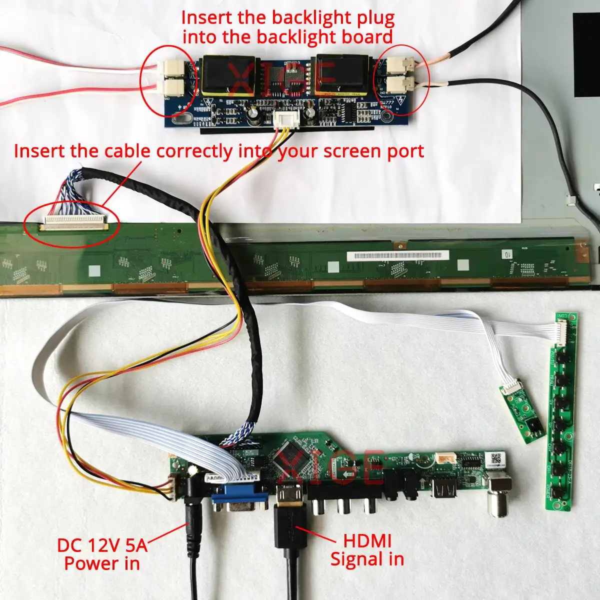 ل M190MWW1 HSD190MGW1 M190MWW3 HT190WG1 مصفوفة تحكم محرك مجلس كيت 1440*900 LVDS 30-Pin 4-CCFL HDMI + VGA + AV + USB 1440x900