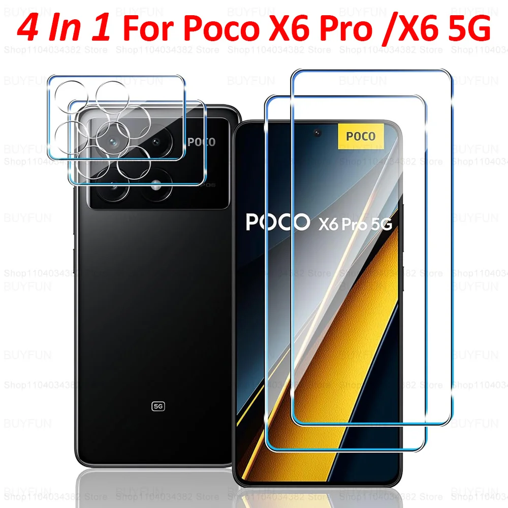 Screen Protector For Xiaomi Poco X6 Pro 5G Tempered Glass HD 3D Camera Crystal Case Friendly PocoX6 PocoX6Pro Little X6Pro X 6