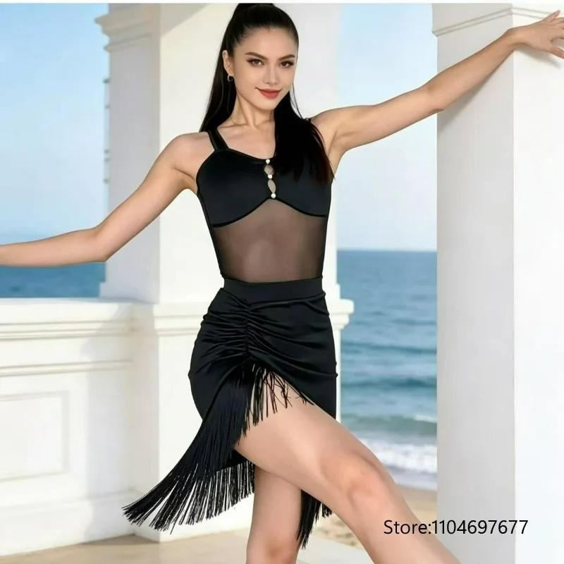 vestido-de-danca-latina-preto-para-mulheres-body-com-perolas-e-saia-com-franjas-roupa-de-pratica-para-cha-cha-rumba