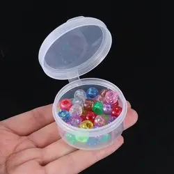 1PC Round Small Storage Box Clear Plastic Beads Container Items Crafts Hardware Storage Container Case Nail Art Screw Storage
