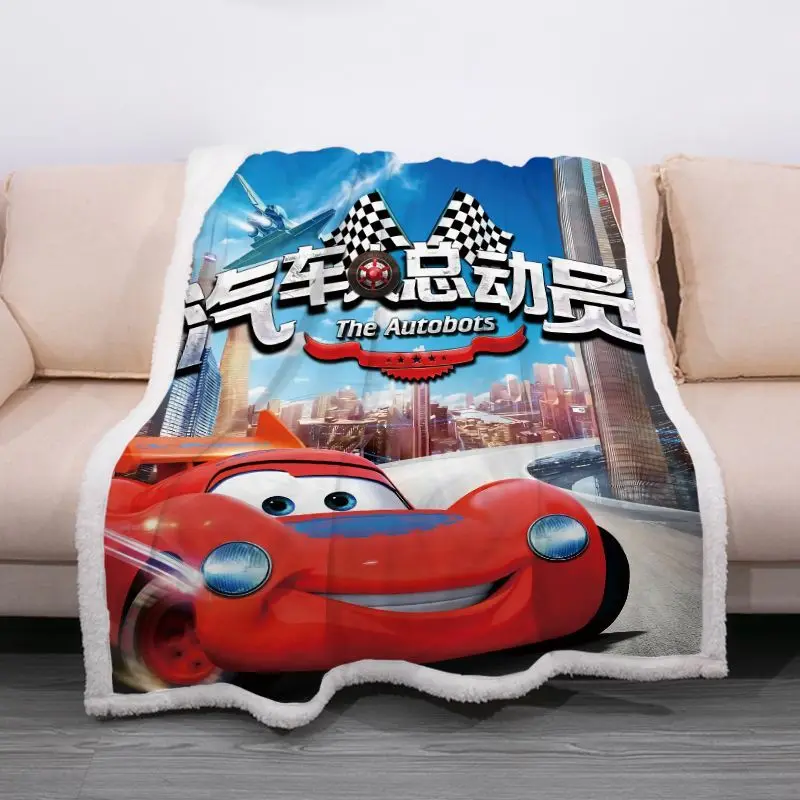 Disney Lightning McQueen Fleece Blanket, Cute Cartoon, Unique and Creative, Soft and Comfortable Nap Blanket, Birthday Gift