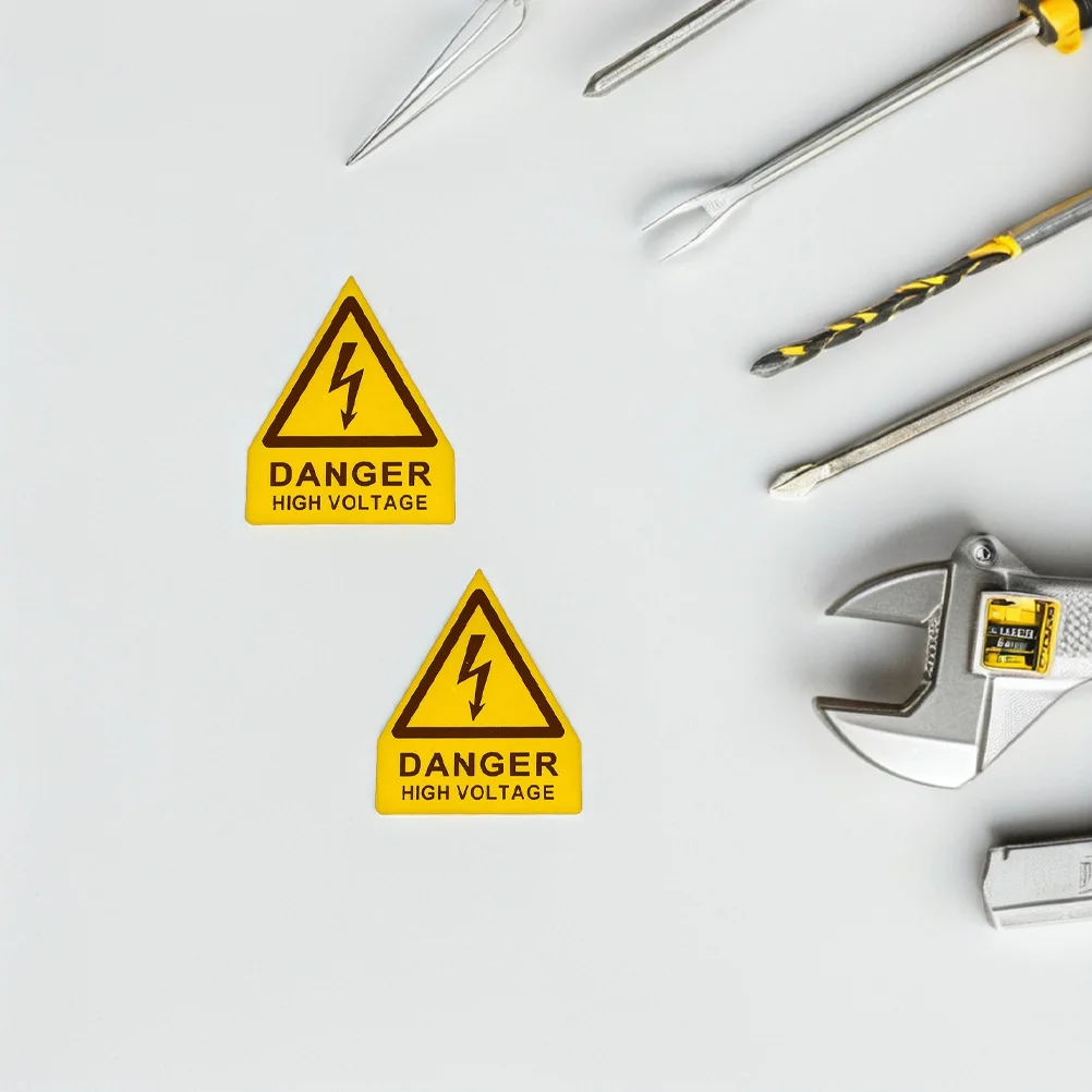10 قطعة تسميات تحذير الجهد العالي ملصقات السلامة ذاتية اللصق للألواح الكهربائية تحذير علامات المخاطر الكهربائية