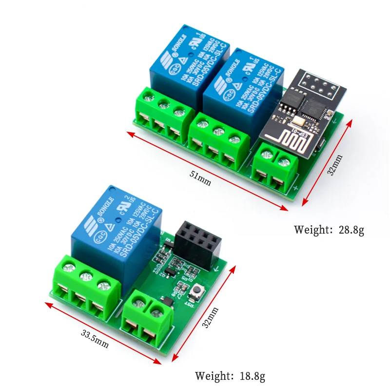WAVGAT ESP8266 ESP-01/01S WIFI Relay Module DC5V 1 Single Channel Dual Channel For Smart Home APP Control
