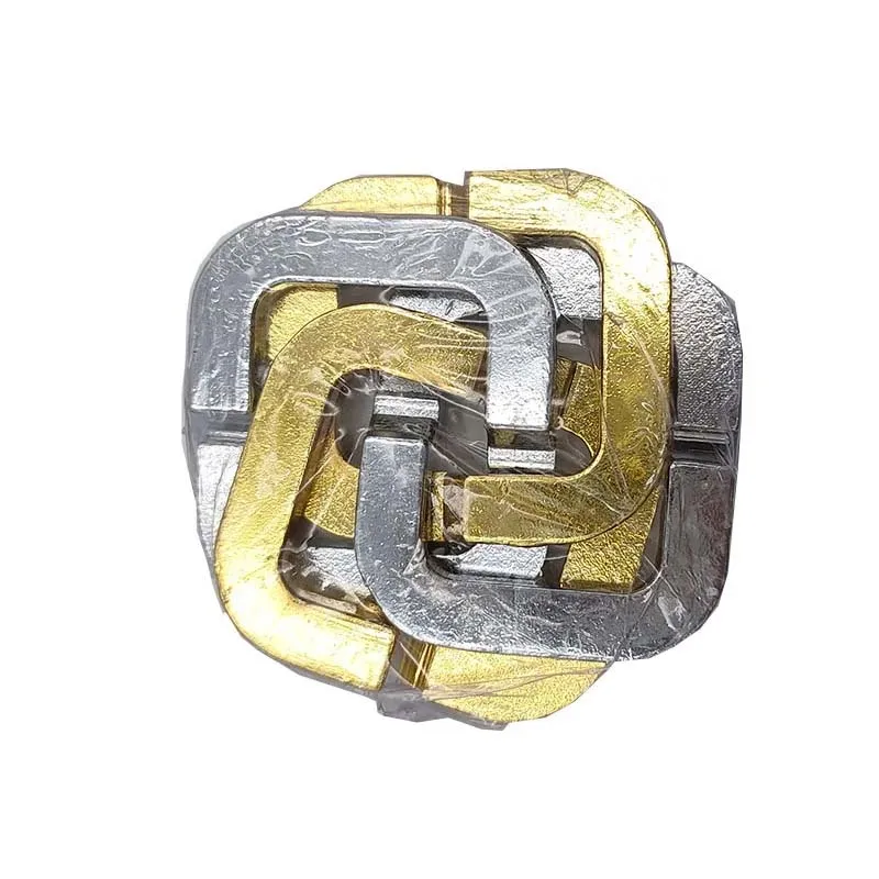 네 잎 클로버 잠금 클래식 잠금 퍼즐 3D 잠금 해제 연동 금속 IQ 테스트 마인드 게임 소년을위한 장난감