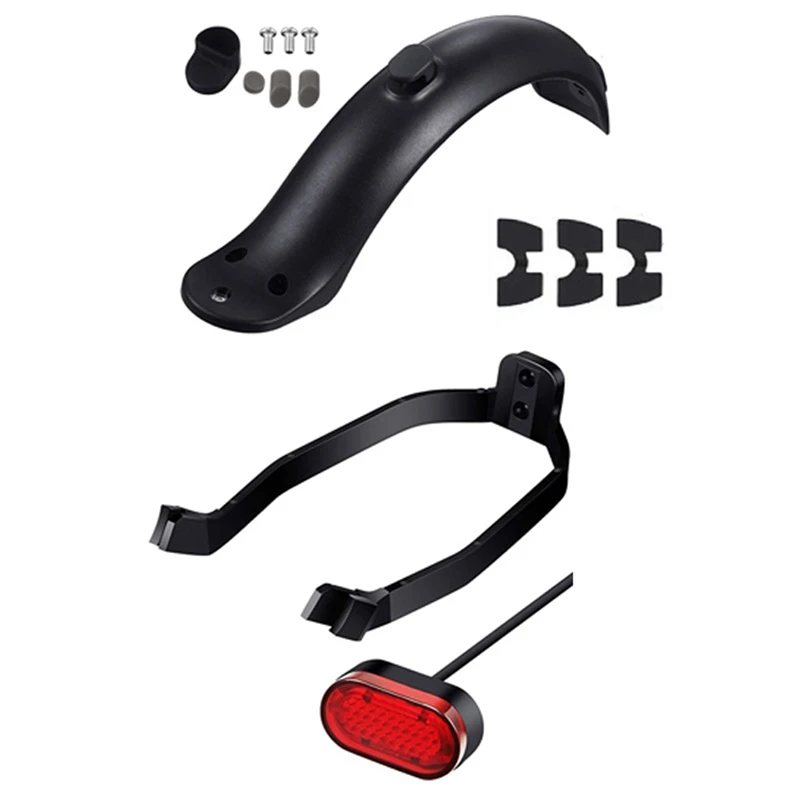 

2X Rear Mudguard And Bracket Accessory With Taillight For Xiaomi M365/M365 Pro Scooter With Screws And Screw Caps