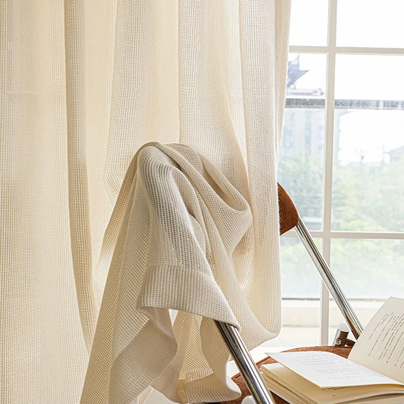 Log style Japanese cotton and linen curtains hotel thickened living room dining room bedroom finished product wholesale