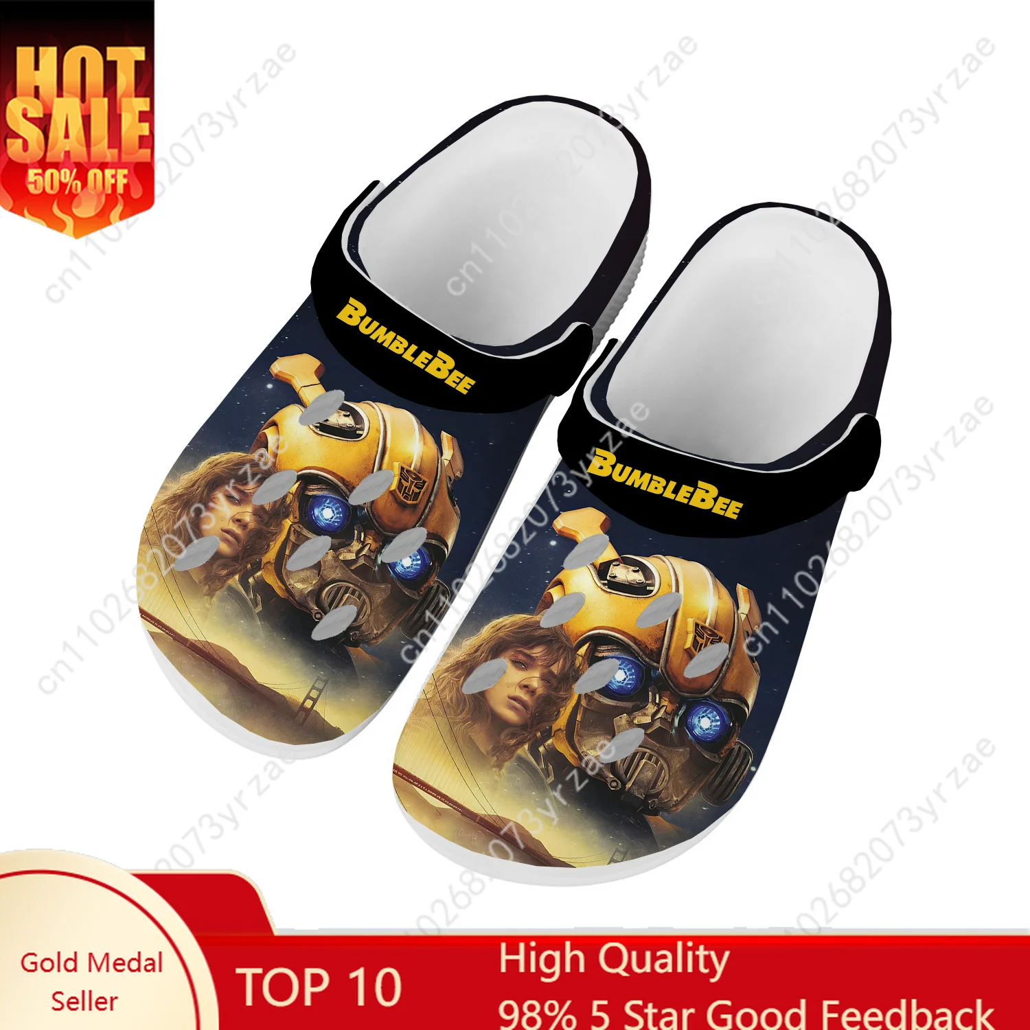 

Bumblebee Home Sandal Hot Cartoon Game Men Women Teenager Fashion Built Water Shoes Beach Custom Slippers Sandals