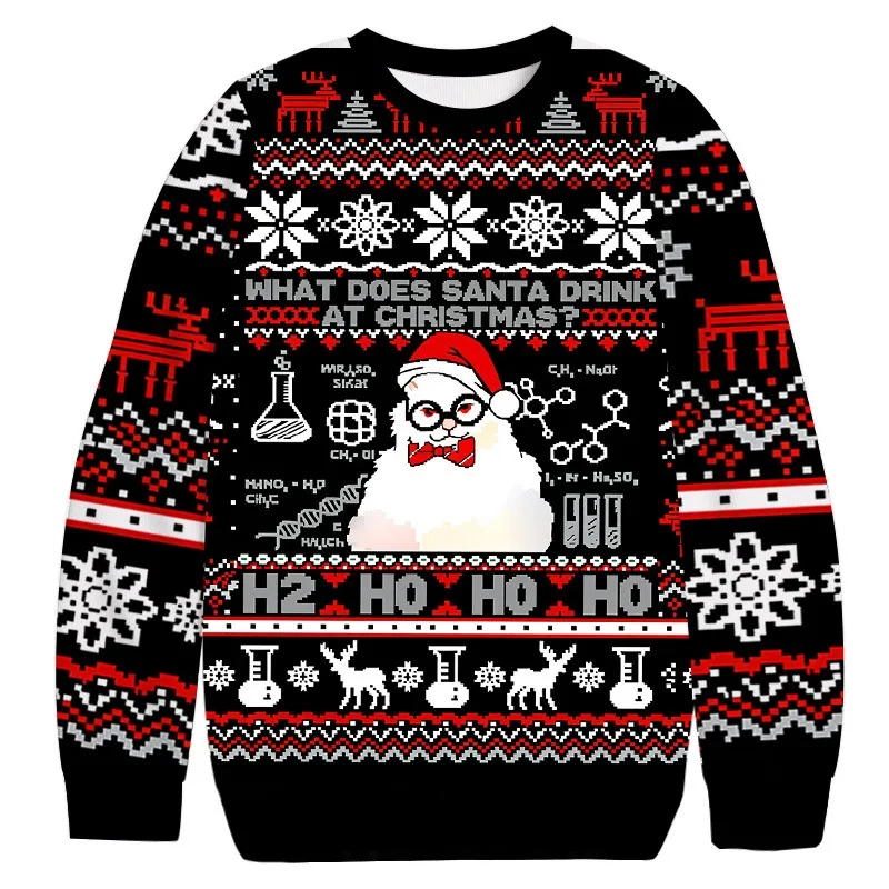 

Fashion Autumn Long Sleeve Pullovers Men's Casual Holiday Santa Christmas Printed Ugly Sweatshirt Vintage 2026 Chic Male Clothes