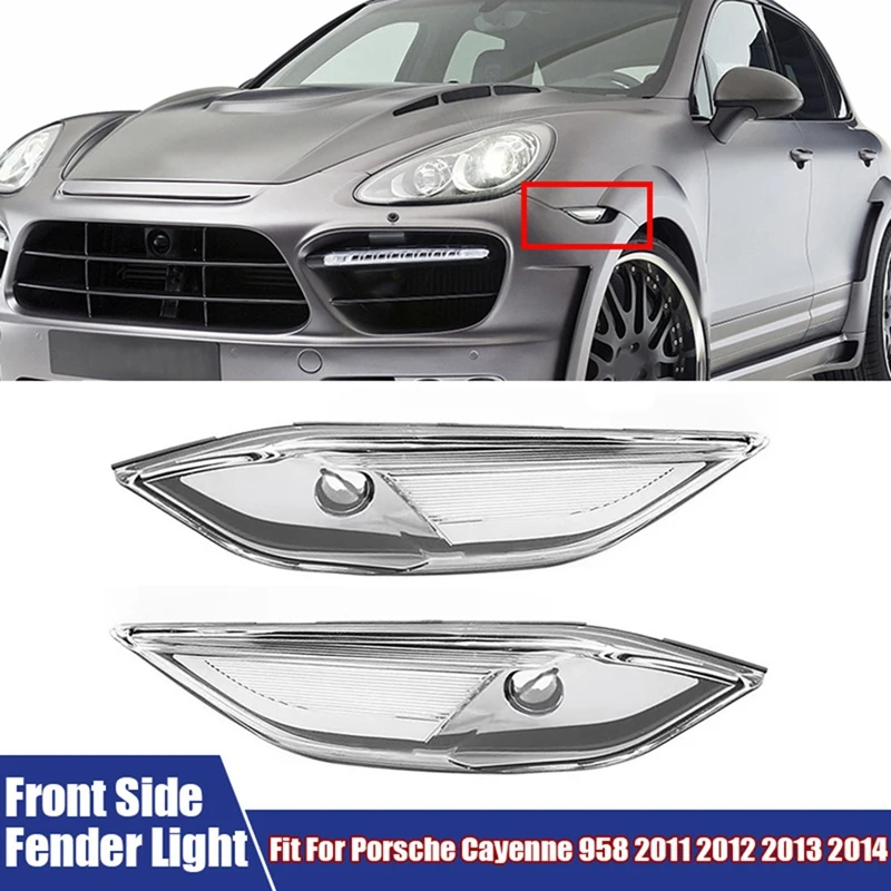 Car Front Side Fender Light Turn Singal Marker Light Fit For Porsche Cayenne 958 2011-2014 95863107100, 95863107200