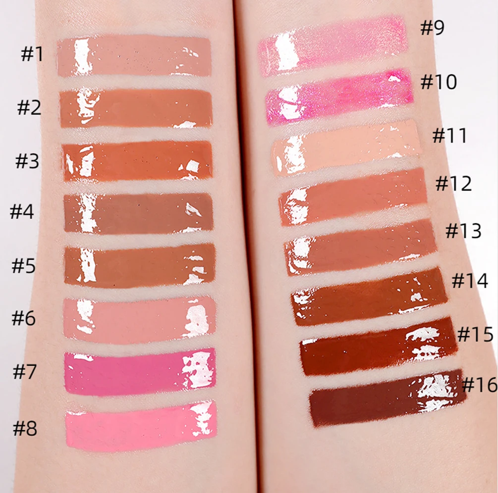 Lipgloss Private Label 16 Kleuren Pigment Aangepast Logo Waterdicht Niet-klevende Langdurige Veganistische Vloeibare Lipstick Make-up Groothandel