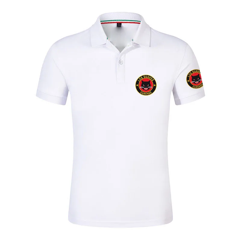 Men's 2026 Los Suaves Ourense Logo Print New Casual Solid Color Summer Fashionable Breathable Comfortable Versatile Polo Shirt