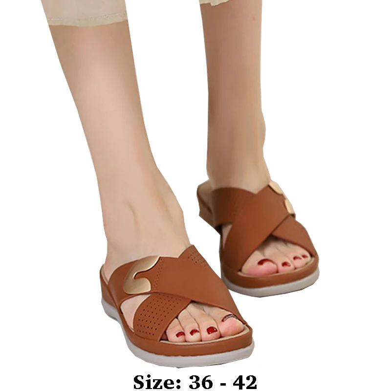 

High quality leather flat sandals for women 3.5cm low heel new summer 2025 36 42 open toe casual beach shoe black brown purple