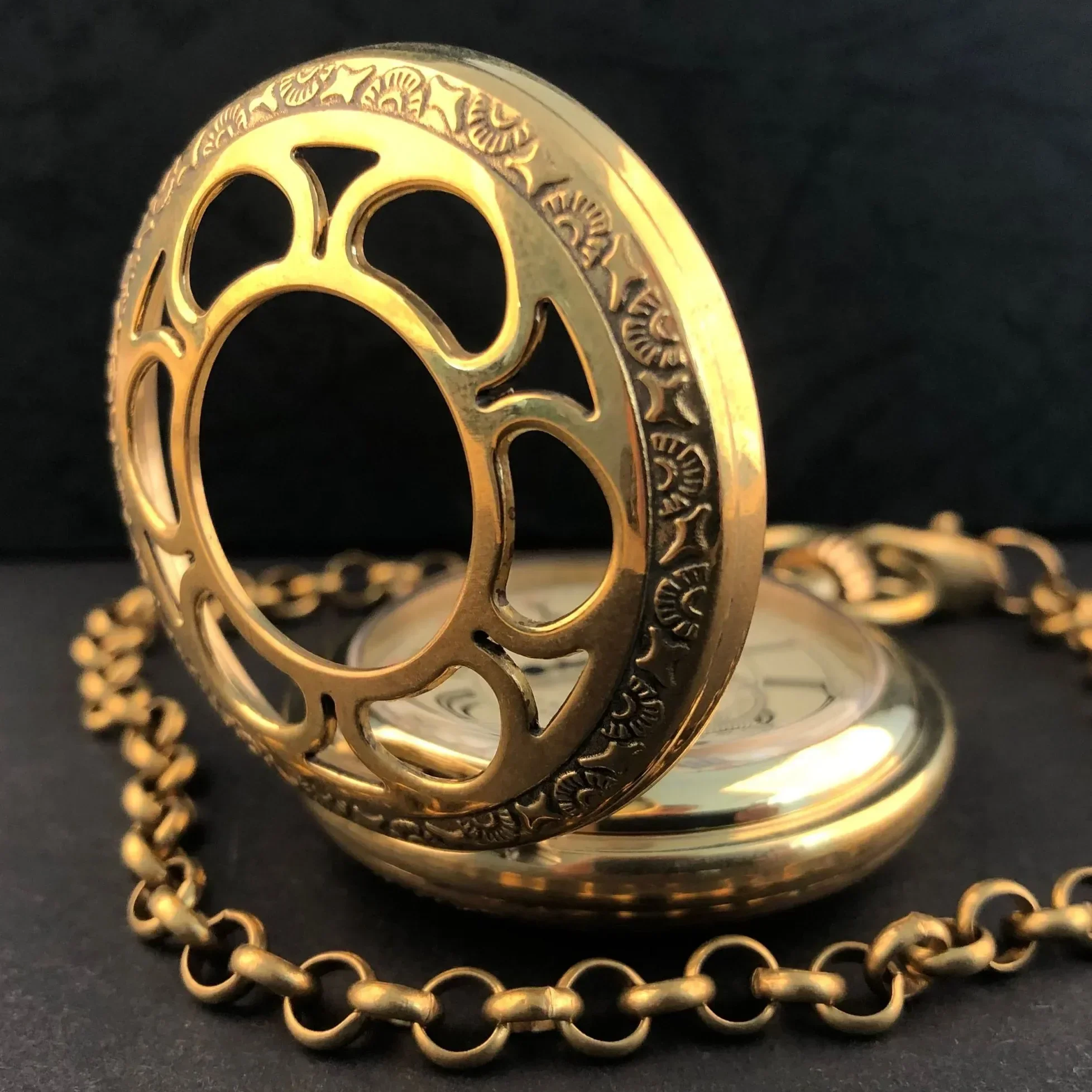 

Антикварные механические карманные часы в лондонском стиле 1856 с медным скелетом — брелок с ручным заводом и цепочкой 30 см для мужчин