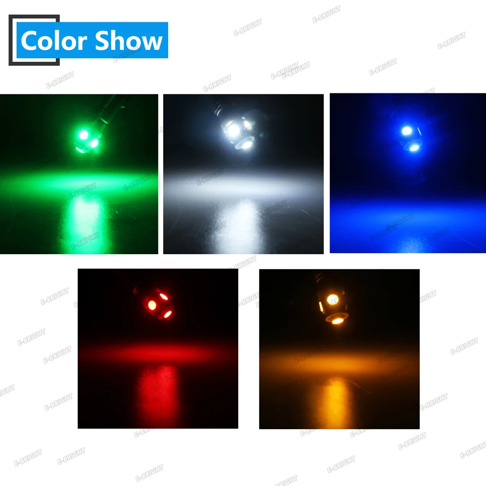 E10 Flashlight 10PCS DC 6V 6.3V 5050 5 SMD E10 LED Light Bulb Old Pinball Game Car Light Warm White Blue Red Amber Green Pink