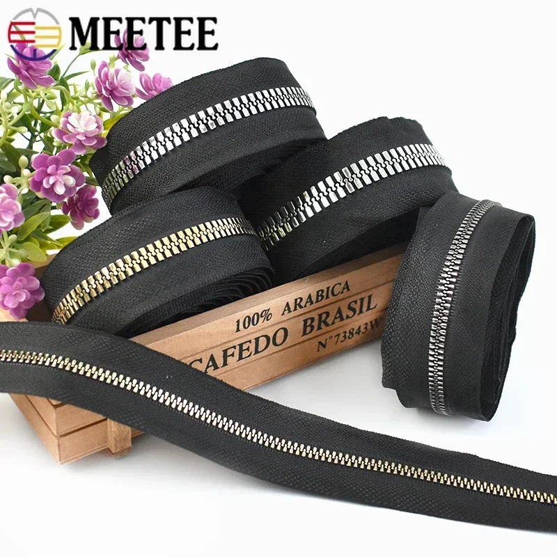 1/2/3/5Meters Meetee 3# 5# 8# 10# 15# Resin Zipper To The Meter for Sewing Down Jacket Outdoor Tent Continuous Zippers Material