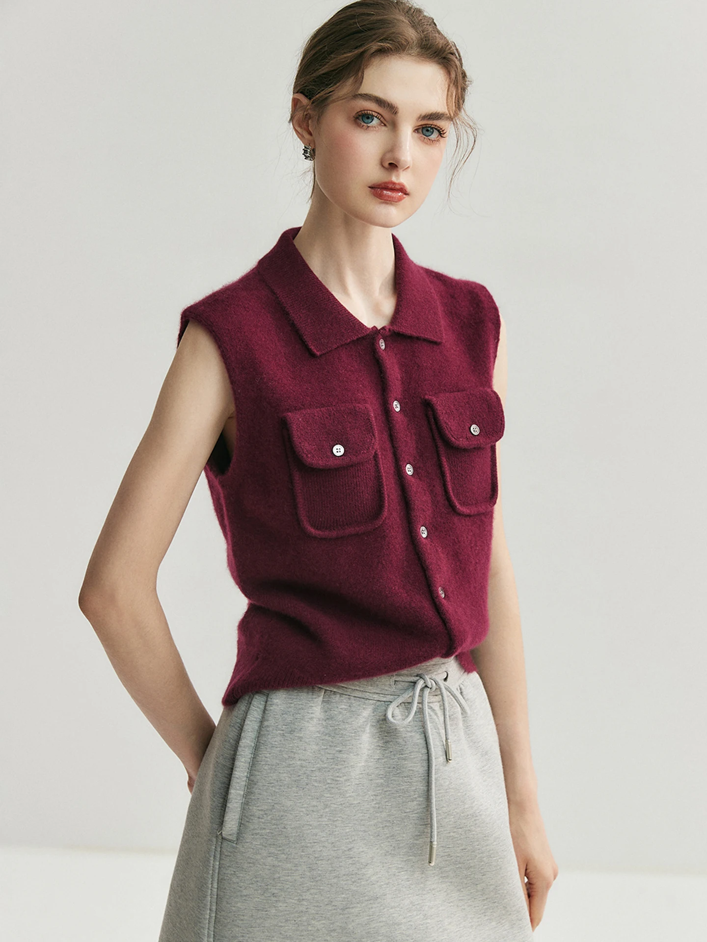 Ele Camere gebreid vest damesbasis irt top gelaagde slijtage afslanken herfst faionable enkele knop pure kleur