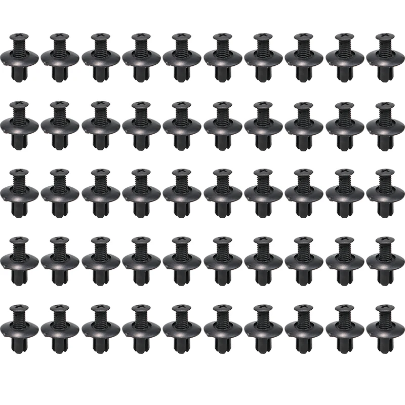 8mm Plastic Klinknagels Bevestigingsmiddelen Schroef Auto Bumper Spatbord Zwarte Klinknagel Auto Fastener Clips voor Toyota Focus Kia Nissan Yamaha