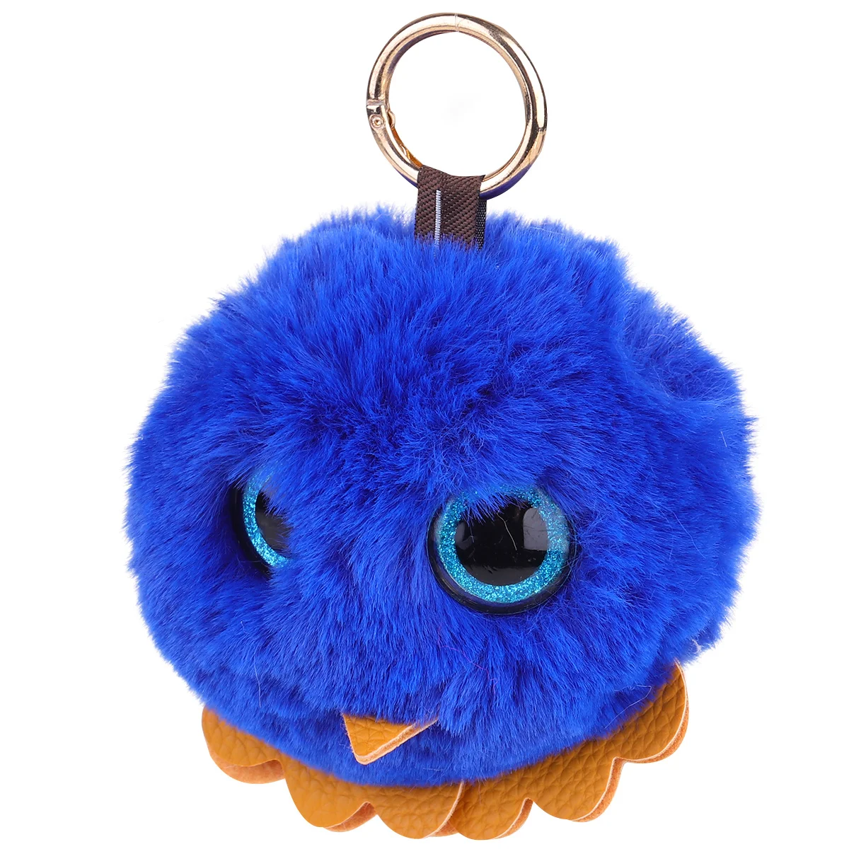 Portachiavi con palla di pelo gufo Portachiavi unico blu scuro Decorazione chiave creativa ed elegante Regalo perfetto Portachiavi con palla di pelo con gufo