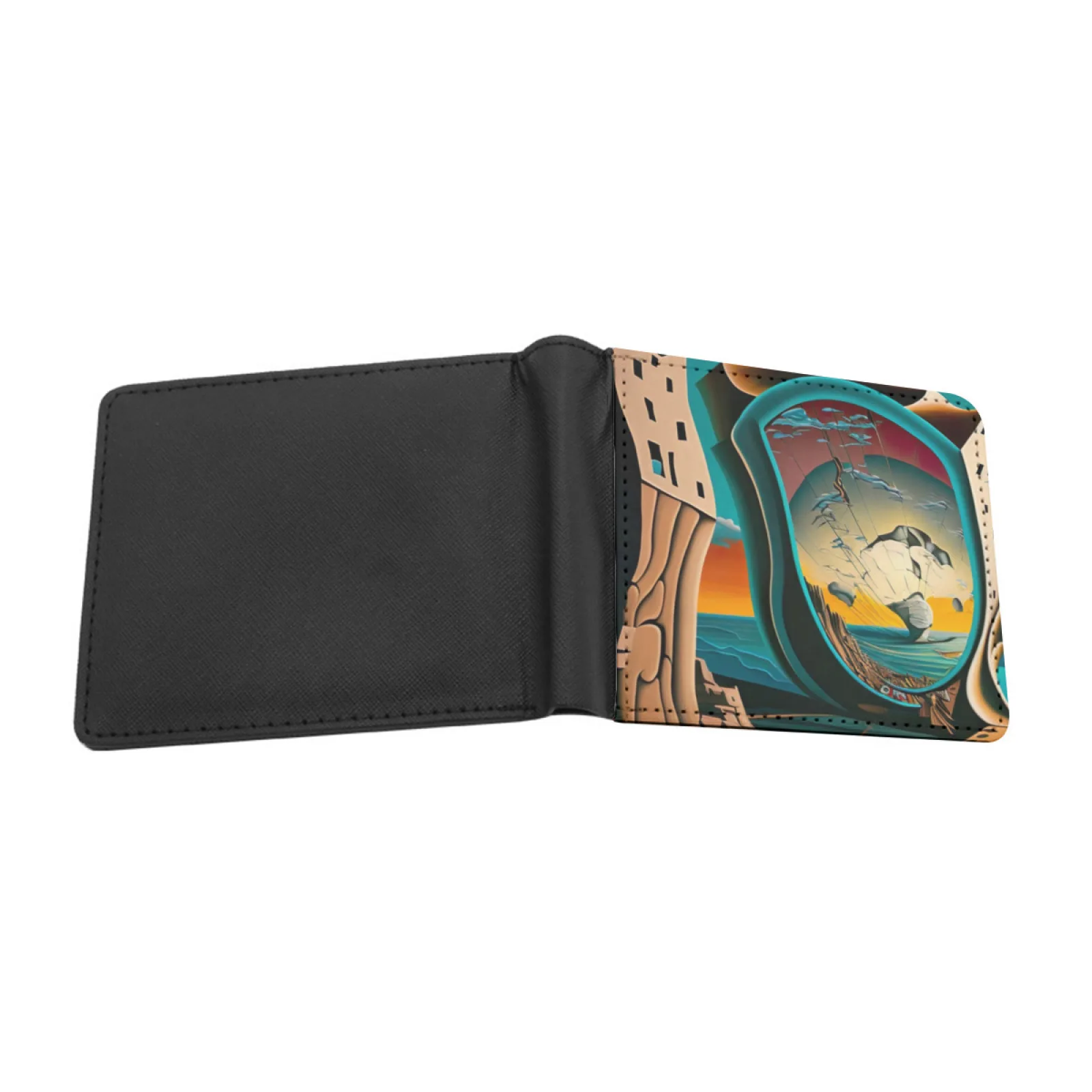 A Tribute To Salvador Dali Persistence Of Memory 4 Personalized Men's Leather Wallet Card Money Bag Pu Leather Wallet Salvador