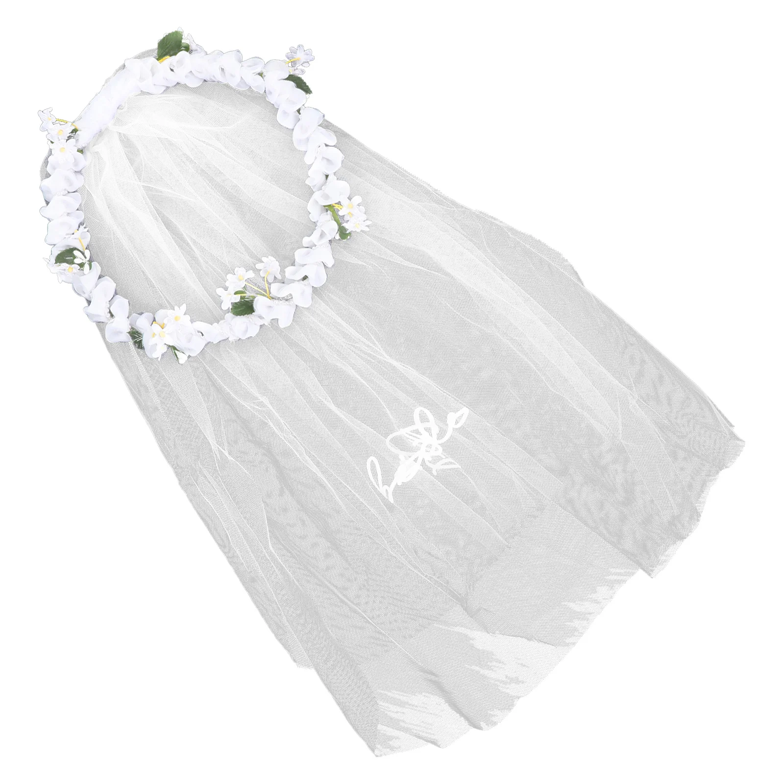 

Flower Crown Headband Veil Wedding Accessories Bride Girls Hairstyle Decor Garland Wreath Hairpiece Bridal Ornament Floral