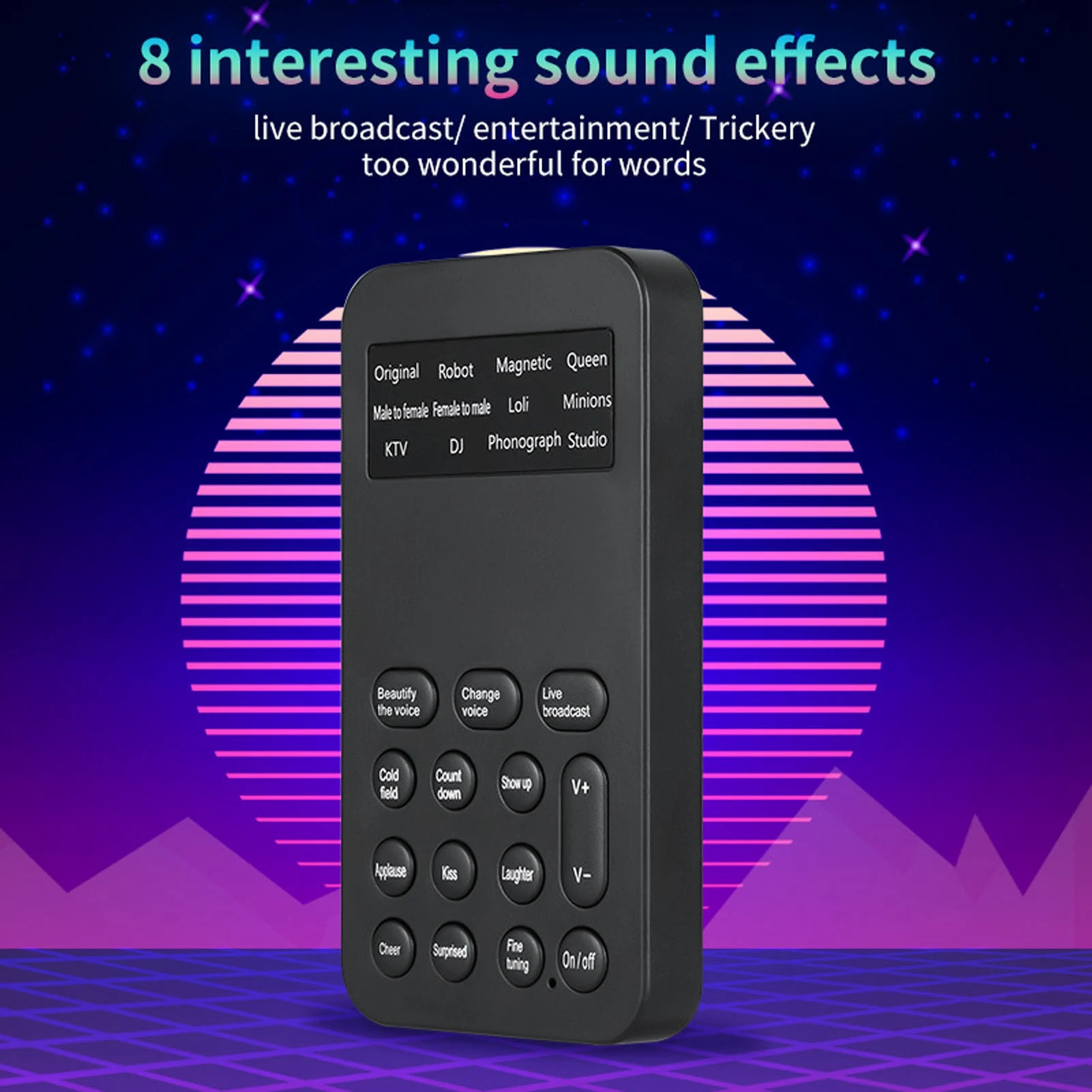 Sound Changer Voice Changer Handheld Voice Changer Device 8 Sound Effects Machine for Phone Calling Gaming Sound Effects Machine