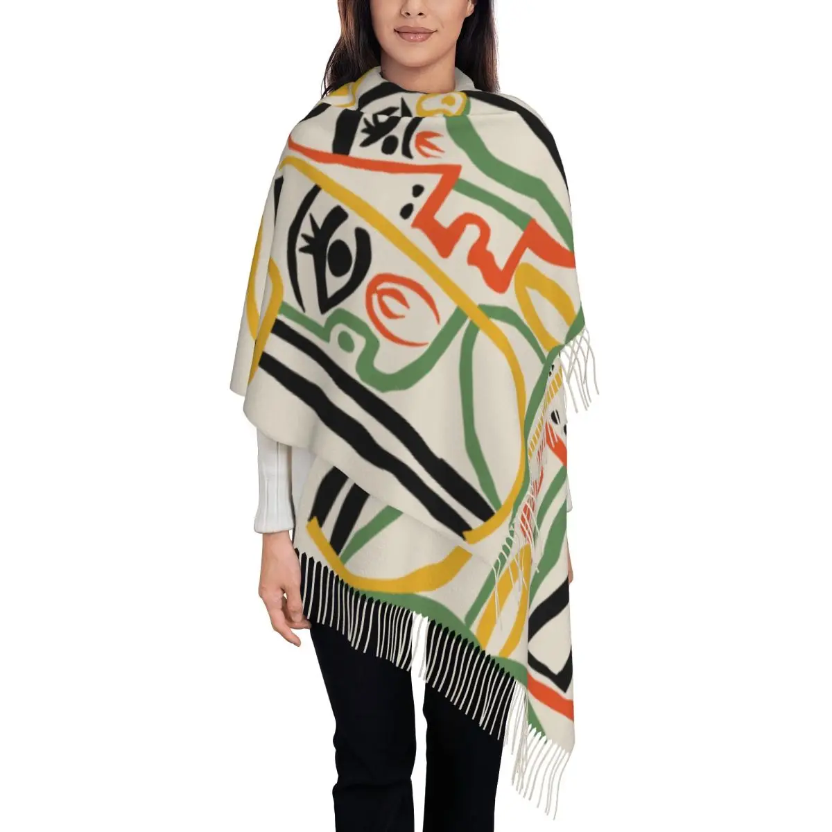 Custom Printed Tete De Femme Scarf Men Women Winter Warm Scarves Pablo Picasso Artwork Shawls Wraps