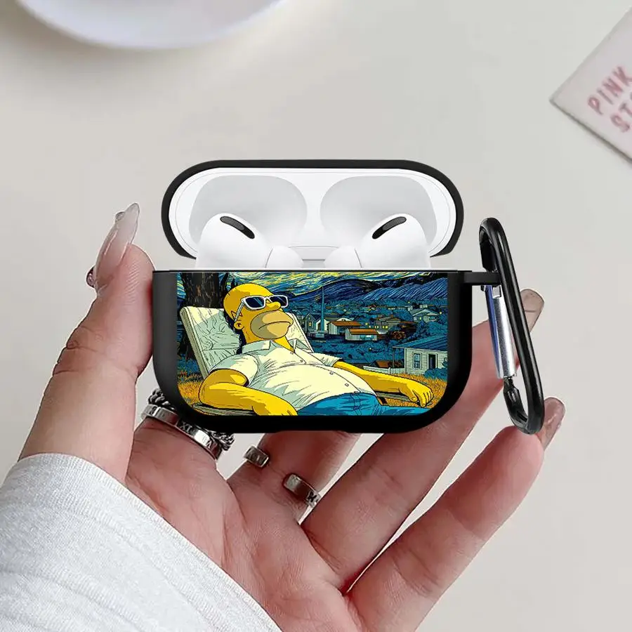 Skeleton S-Simpsons Earphone Cases Cover With Hook Case For Airpods 5 1 Pro 2 4 3 Pro3 Pro2